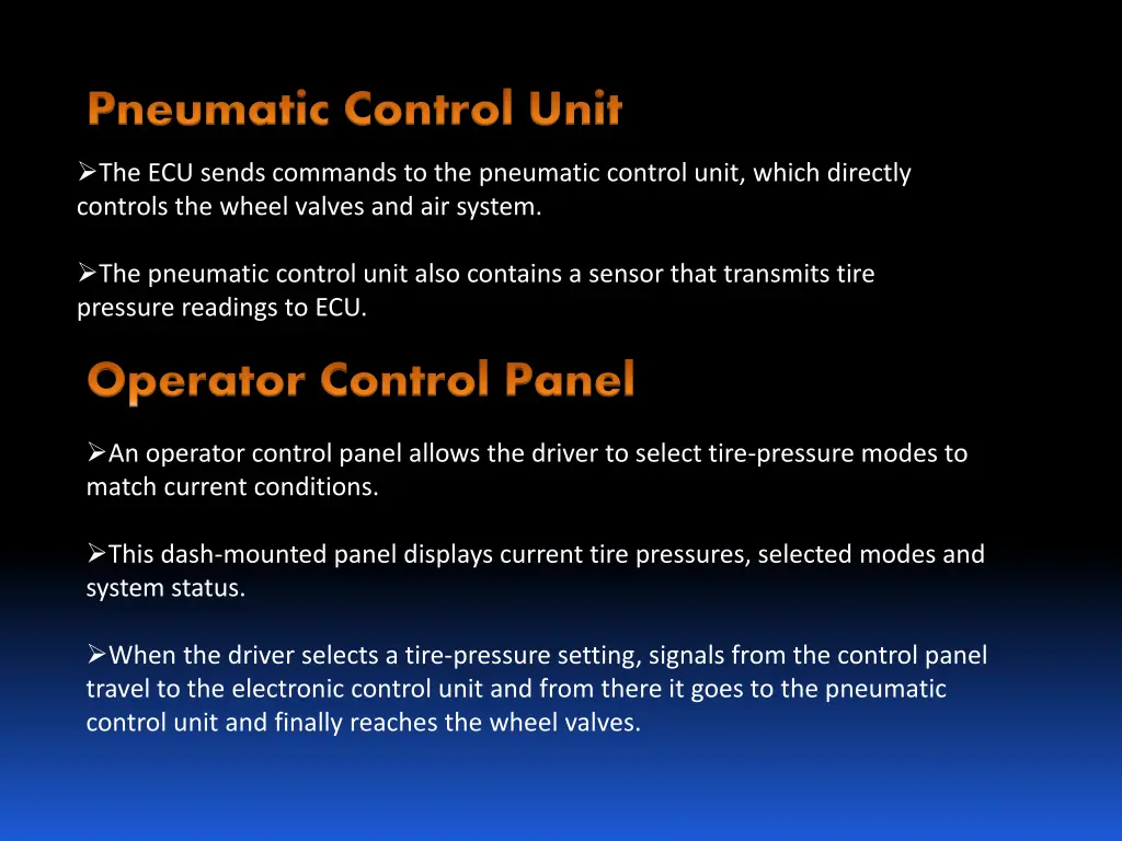 pneumatic control unit