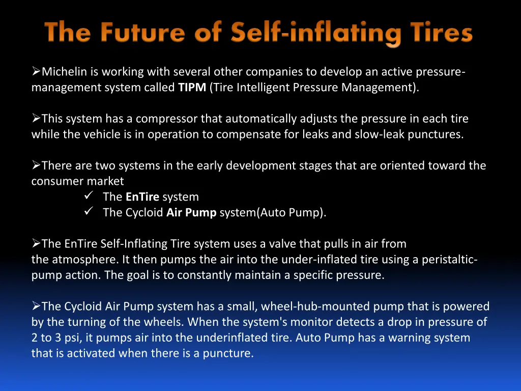 the future of self inflating tires