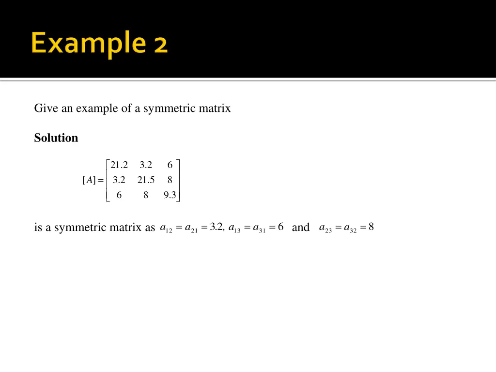 give an example of a symmetric matrix