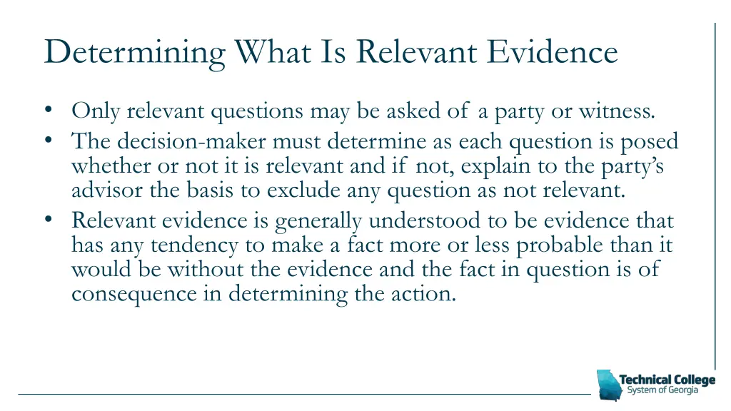 determining what is relevant evidence