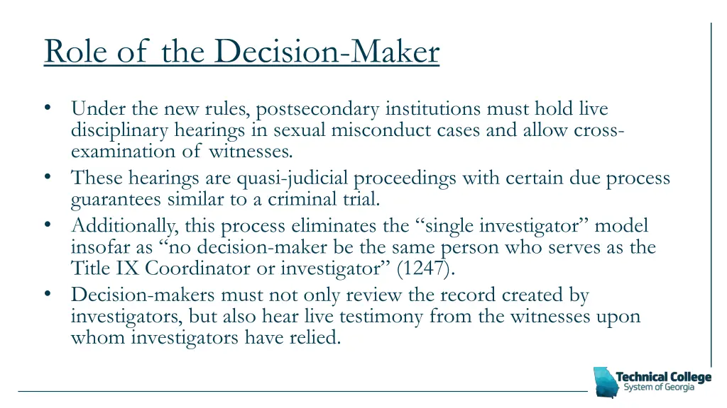 role of the decision maker