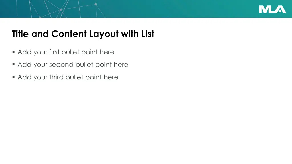 title and content layout with list