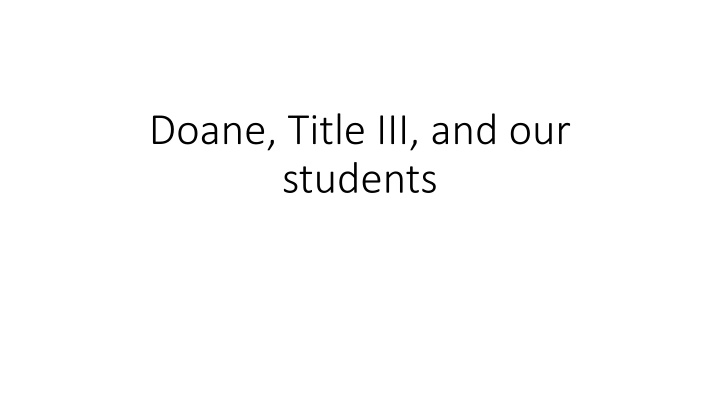 doane title iii and our students