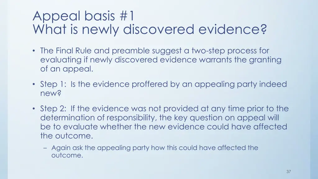 appeal basis 1 what is newly discovered evidence