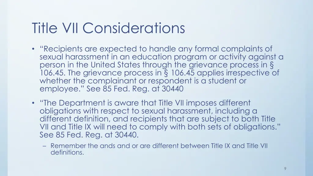 title vii considerations 1