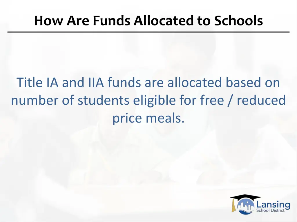 how are funds allocated to schools