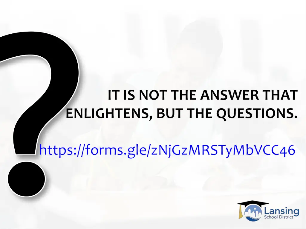 it is not the answer that enlightens