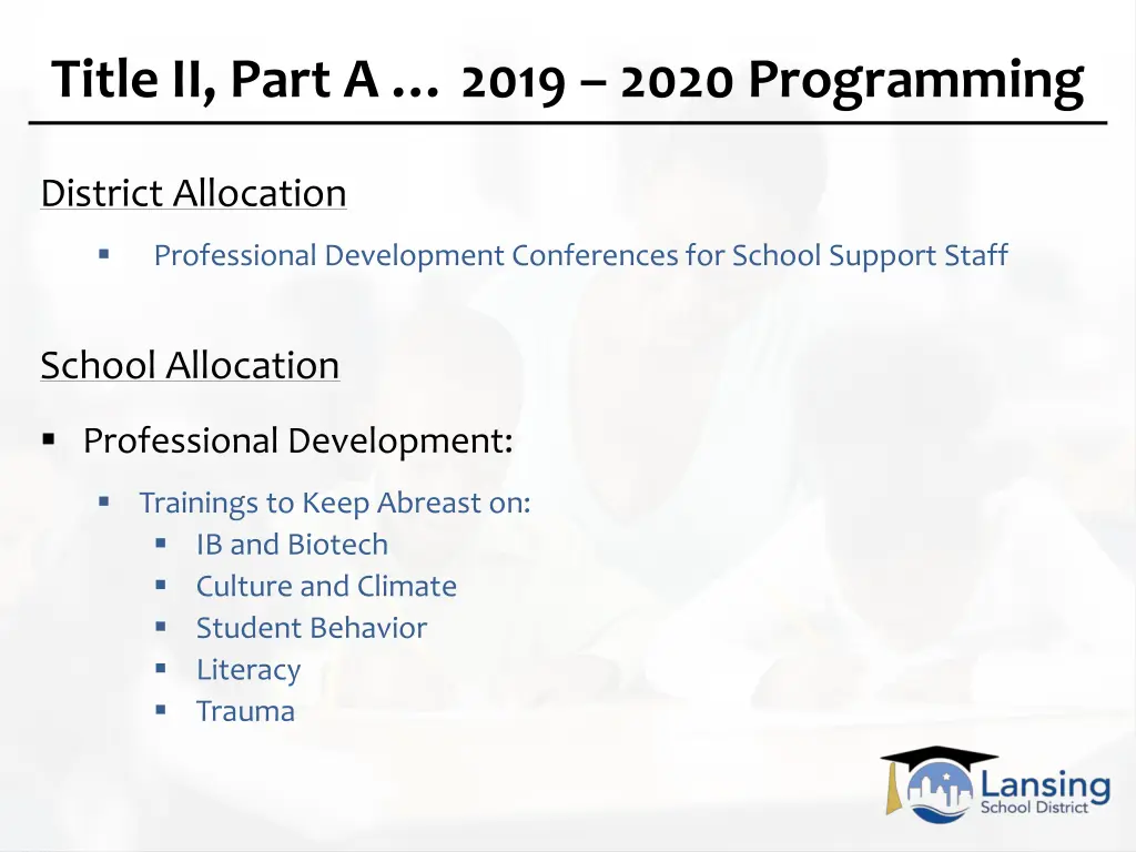 title ii part a 2019 2020 programming