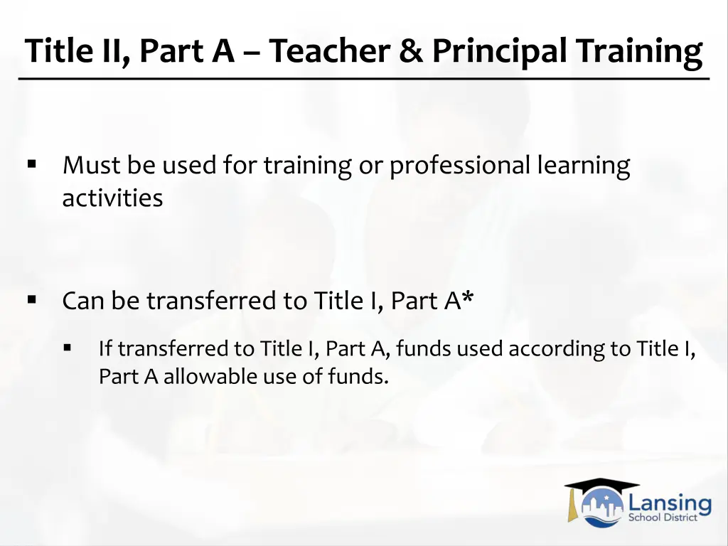 title ii part a teacher principal training 1