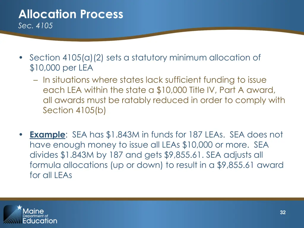 allocation process sec 4105 1