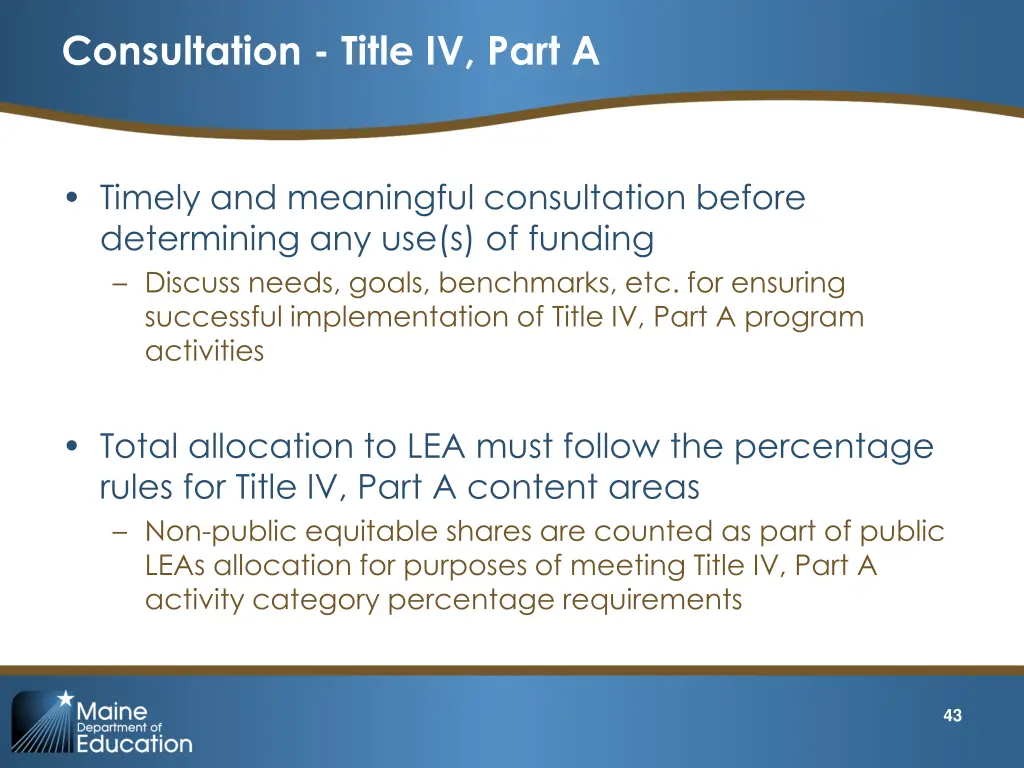 consultation title iv part a