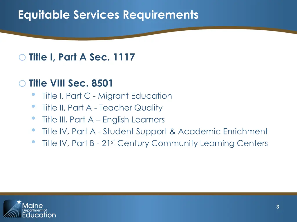 equitable services requirements