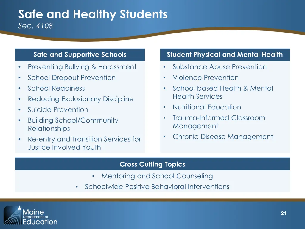 safe and healthy students sec 4108