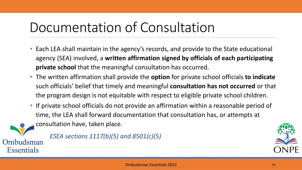 documentation of consultation