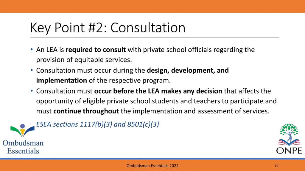 key point 2 consultation