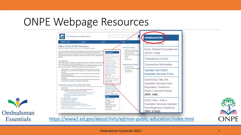 onpe webpage resources