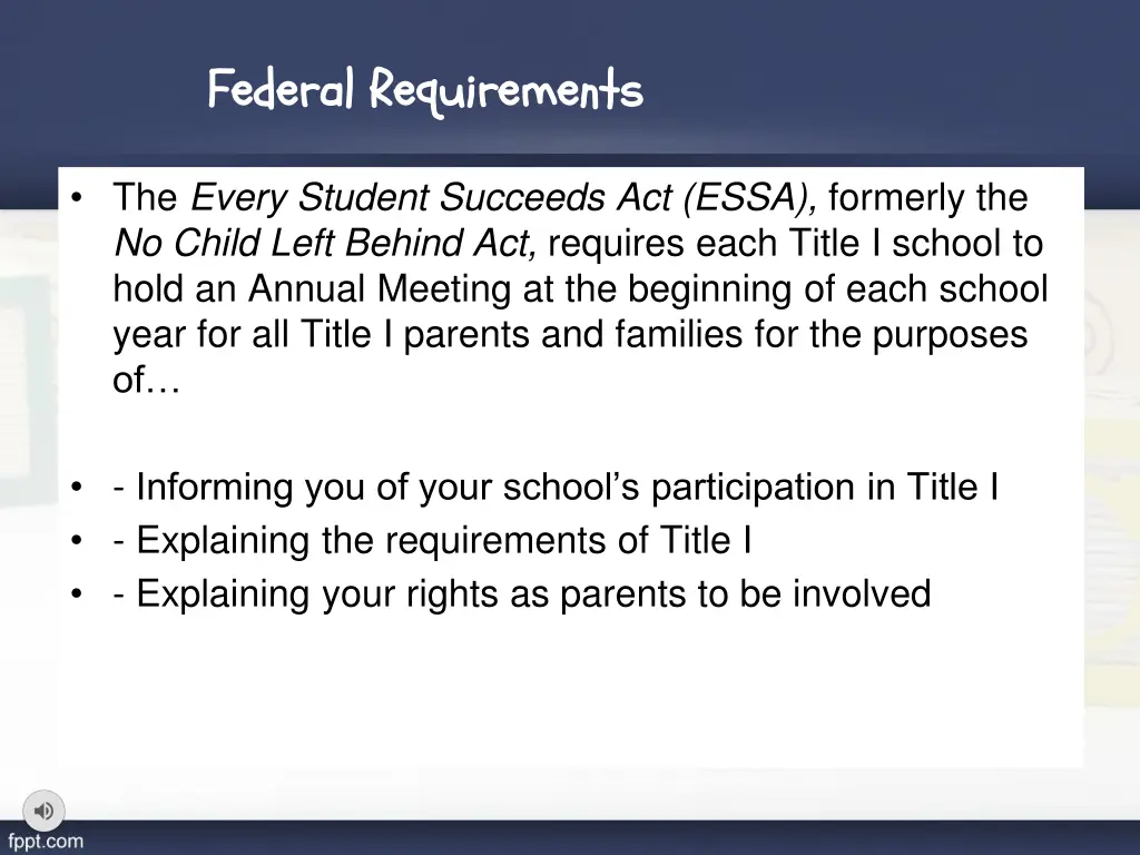 federal requirements federal requirements