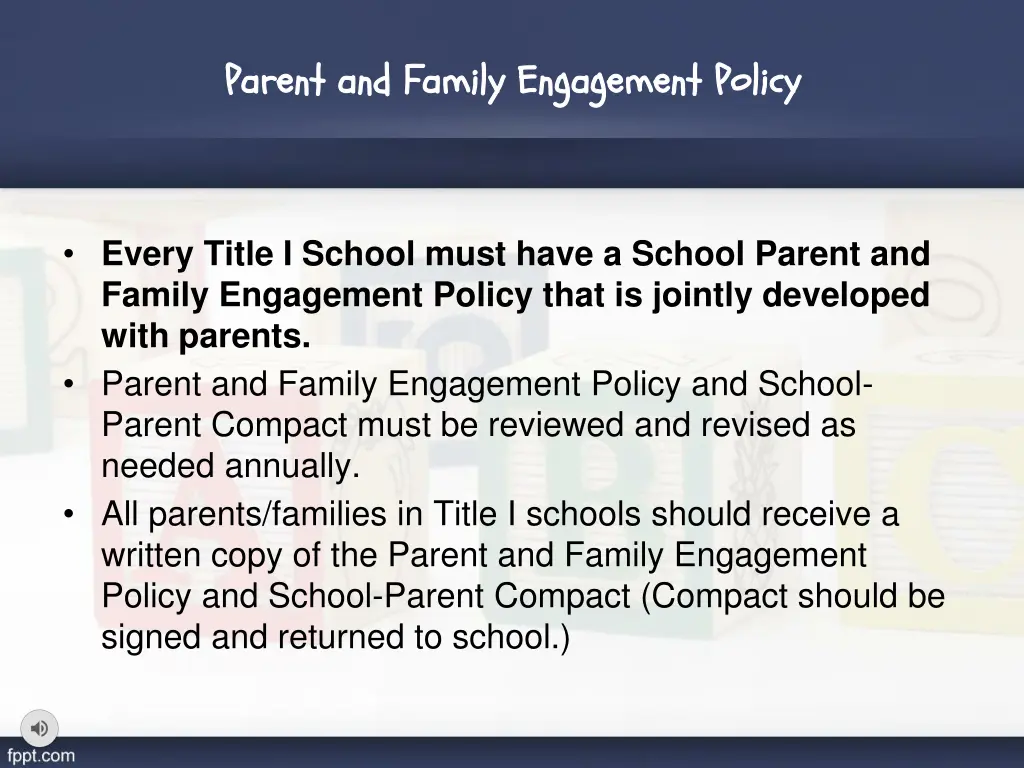 parent and family engagement policy parent