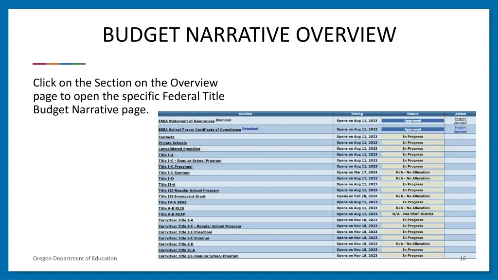 budget narrative overview