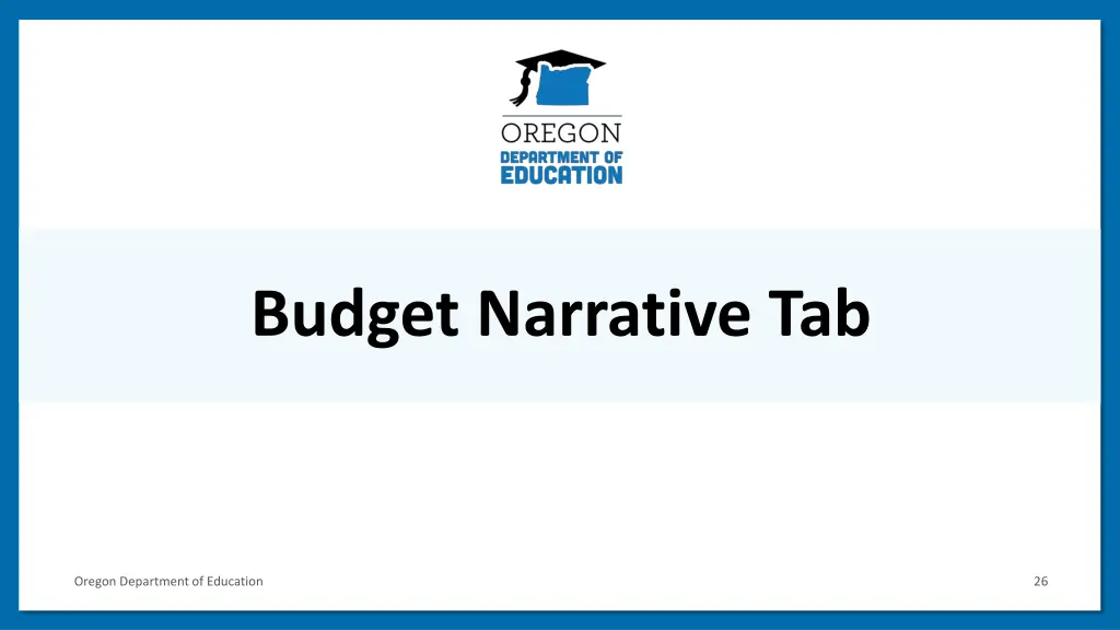 budget narrative tab