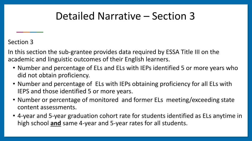 detailed narrative section 3