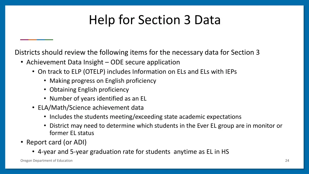 help for section 3 data