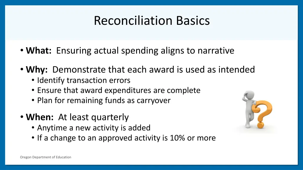 reconciliation basics