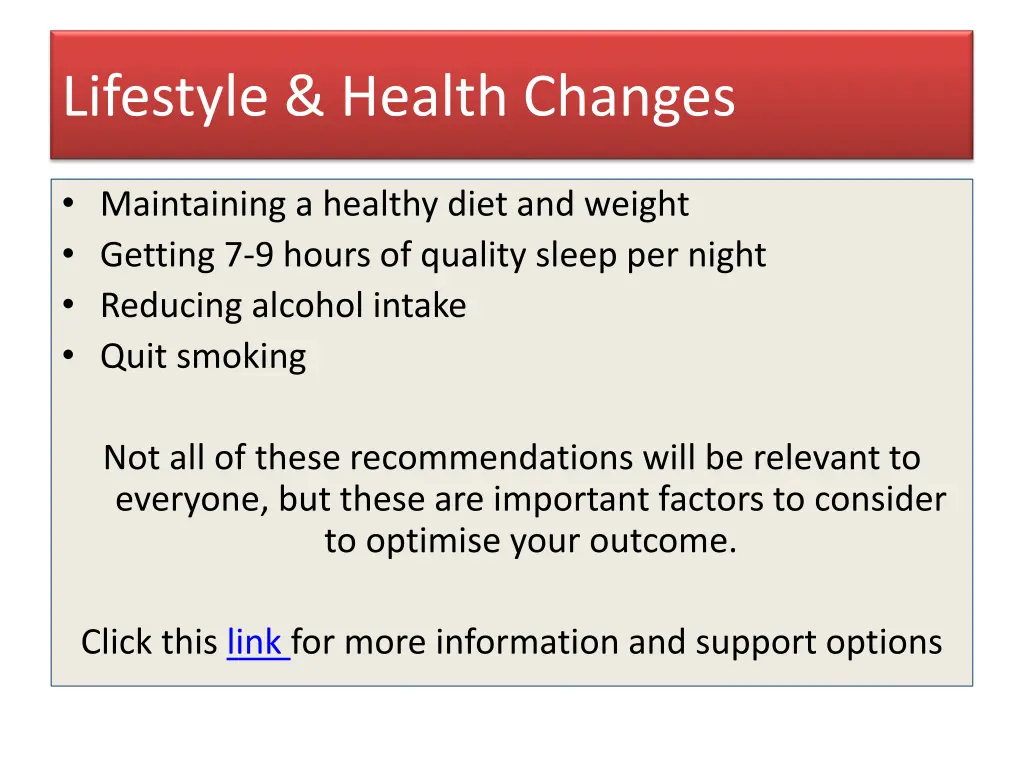 lifestyle health changes