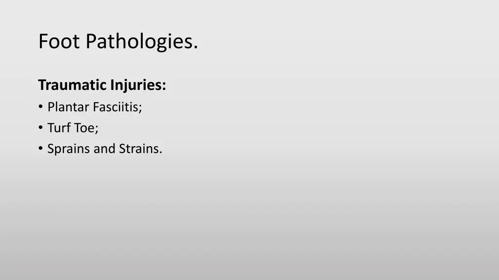 foot pathologies