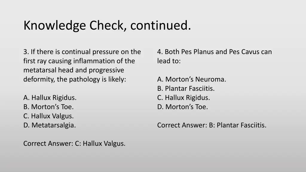 knowledge check continued