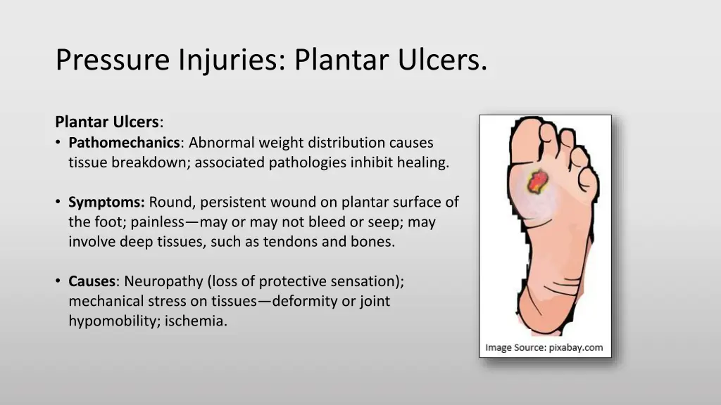 pressure injuries plantar ulcers