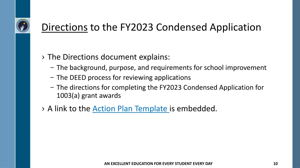 directions to the fy2023 condensed application