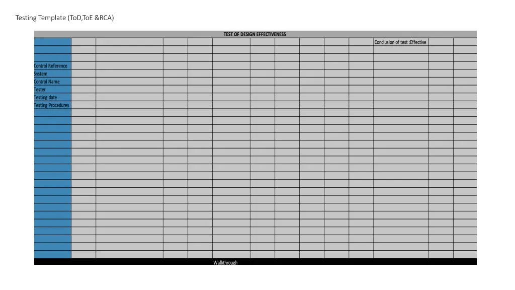 testing template tod toe rca