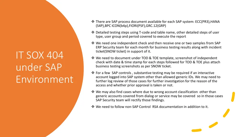 there are sap process document available for each