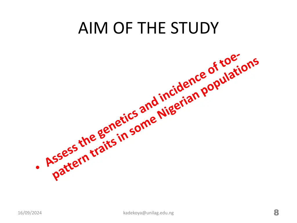 aim of the study