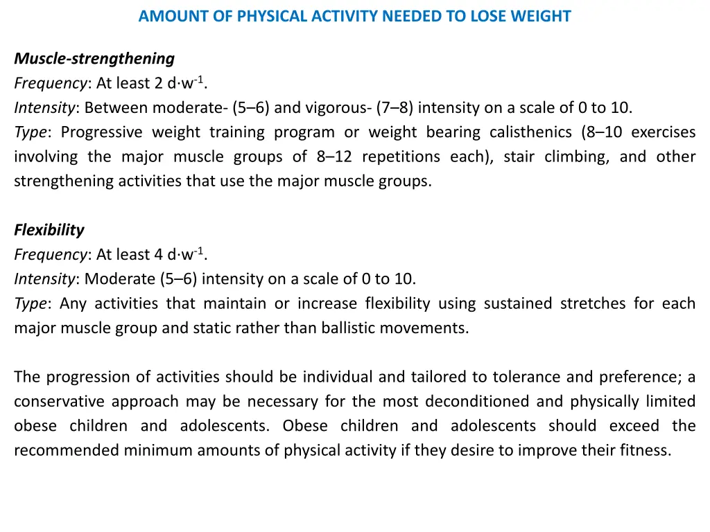 amount of physical activity needed to lose weight 1