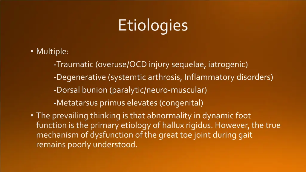 etiologies