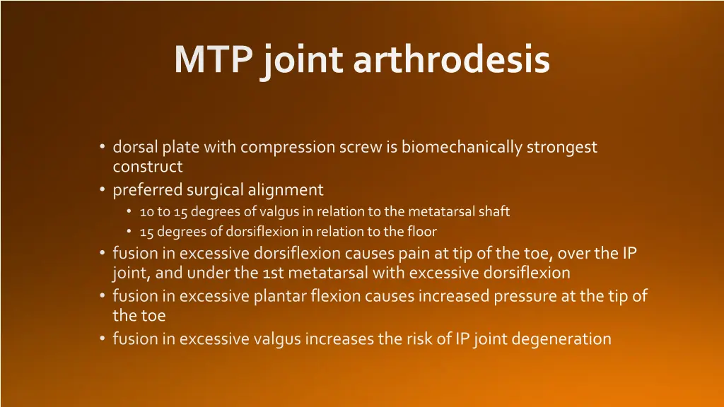 mtp joint arthrodesis