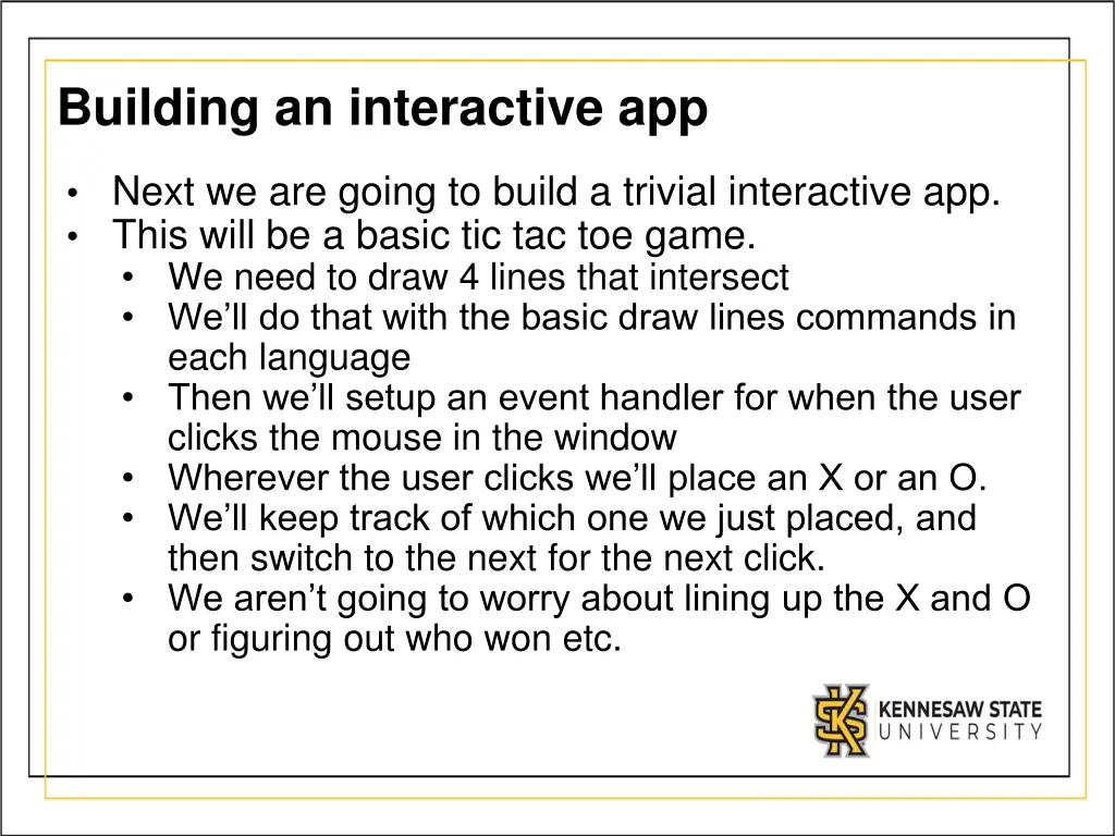 building an interactive app