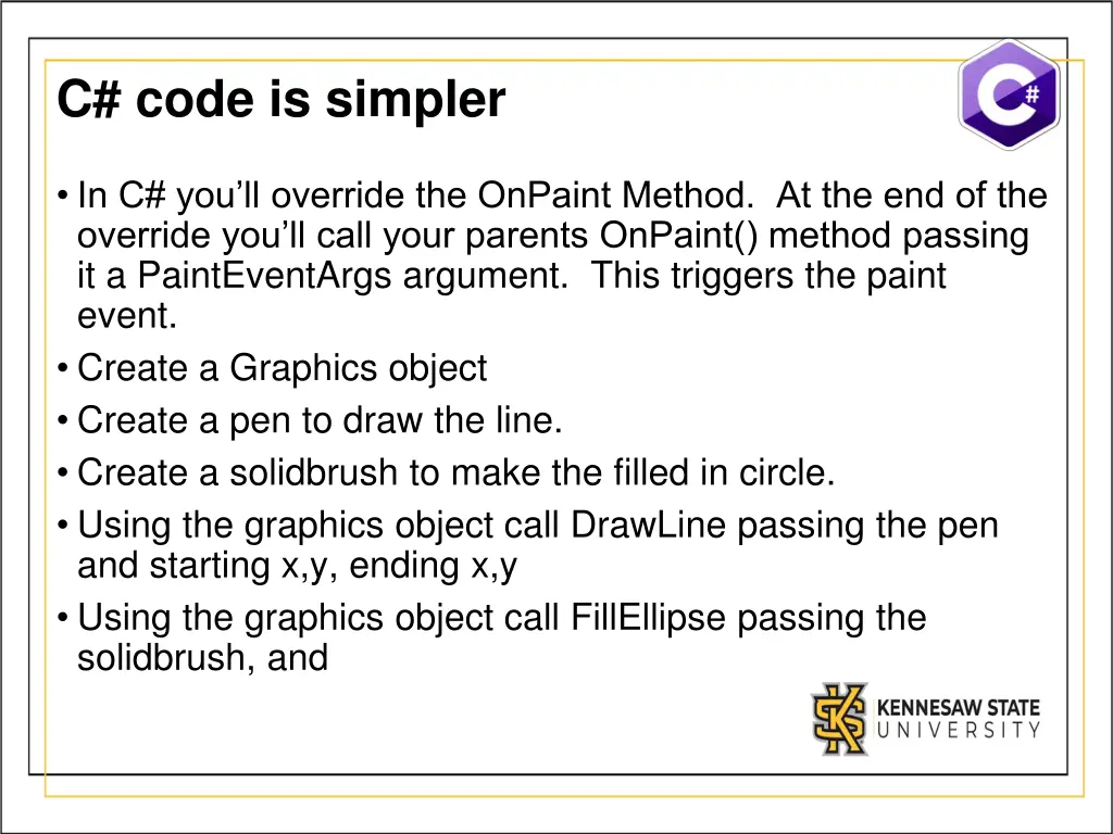 c code is simpler