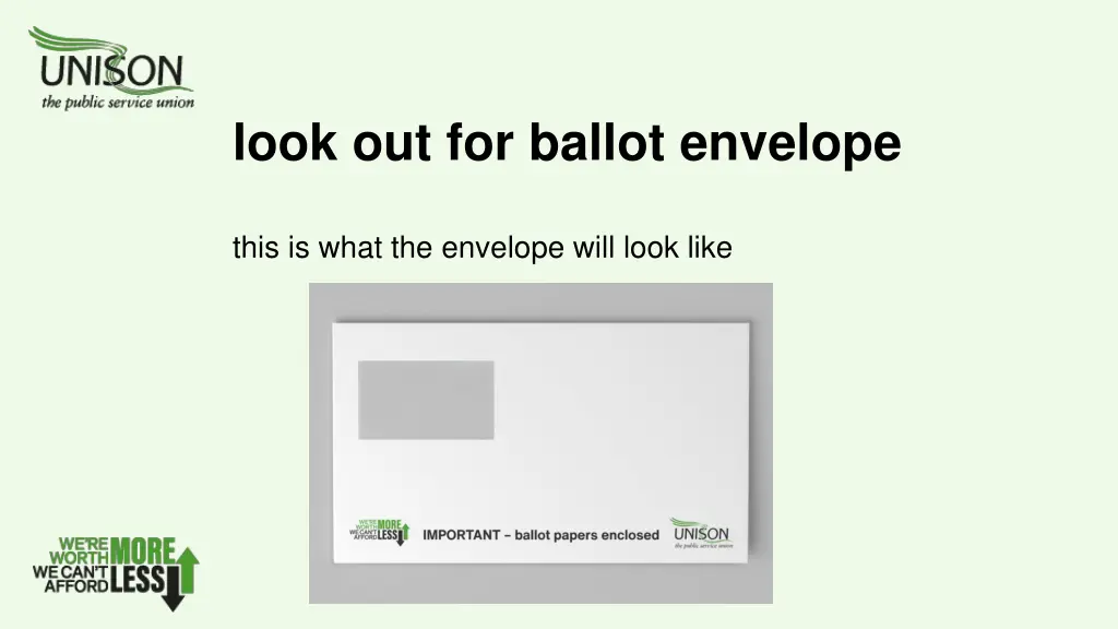 look out for ballot envelope