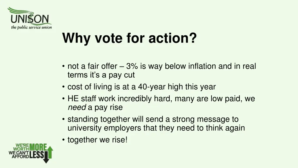 why vote for action