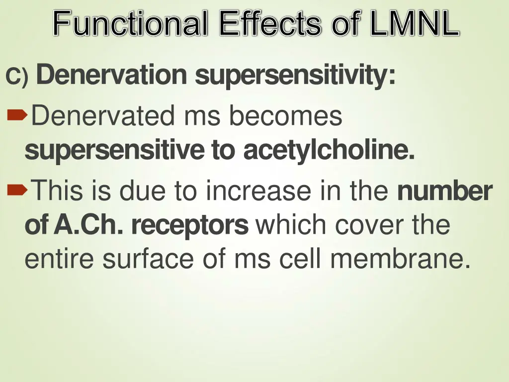 c denervation supersensitivity denervated