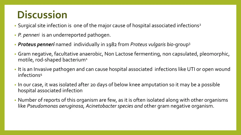 discussion surgical site infection