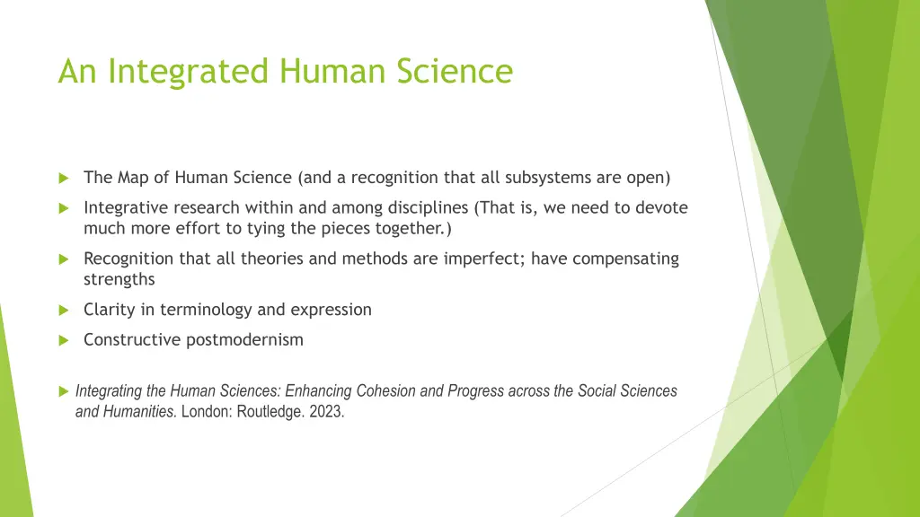 an integrated human science