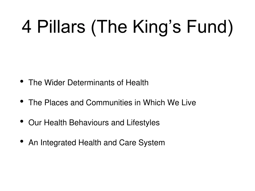 4 pillars the king s fund