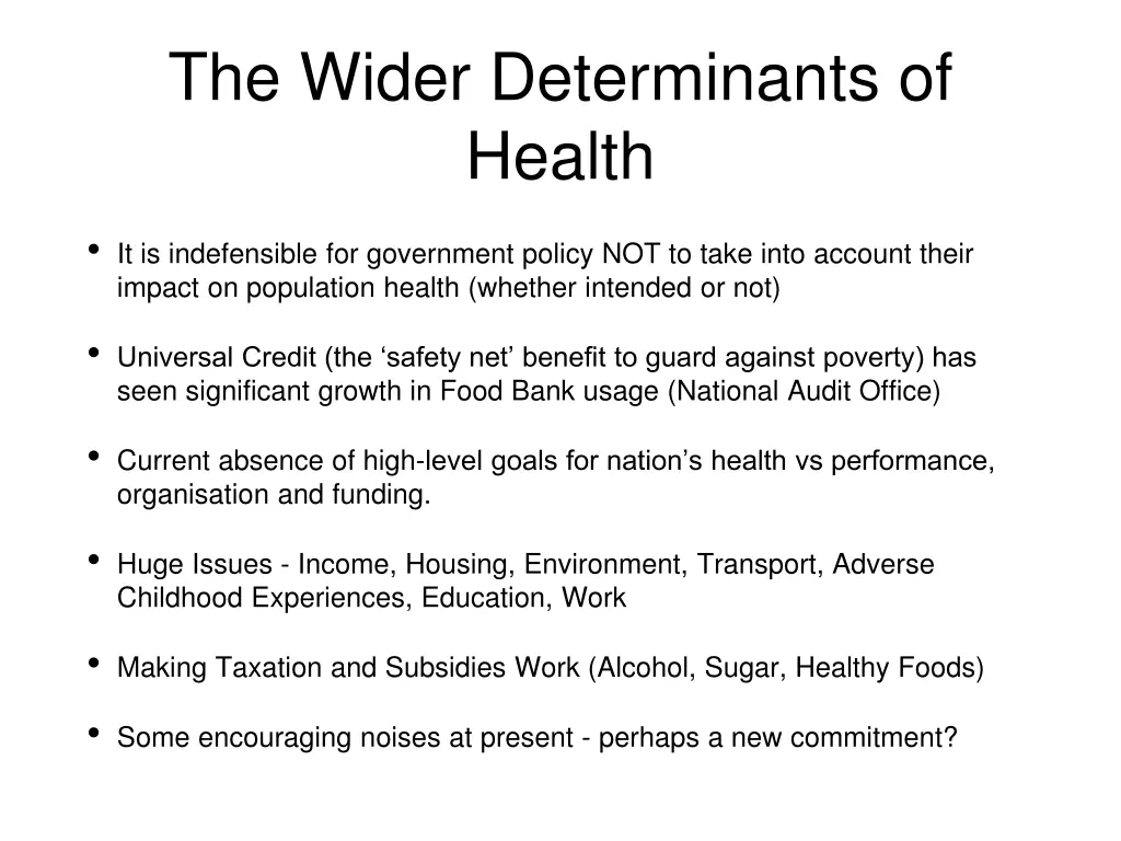 the wider determinants of health