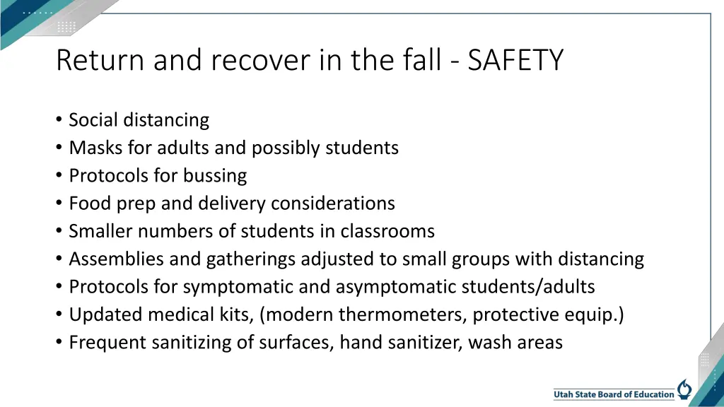 return and recover in the fall safety