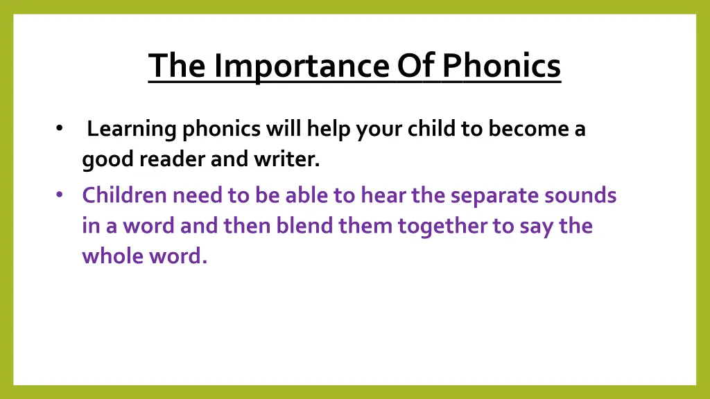 the importance of phonics