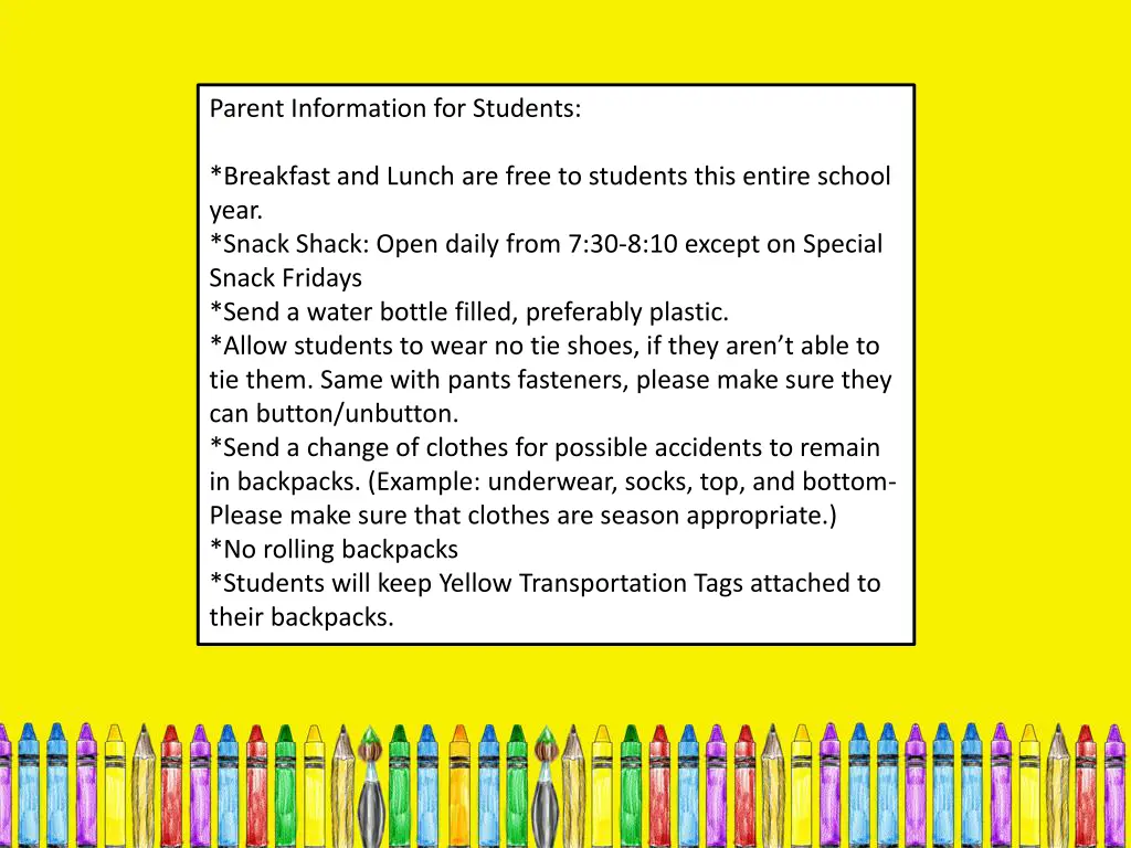 parent information for students